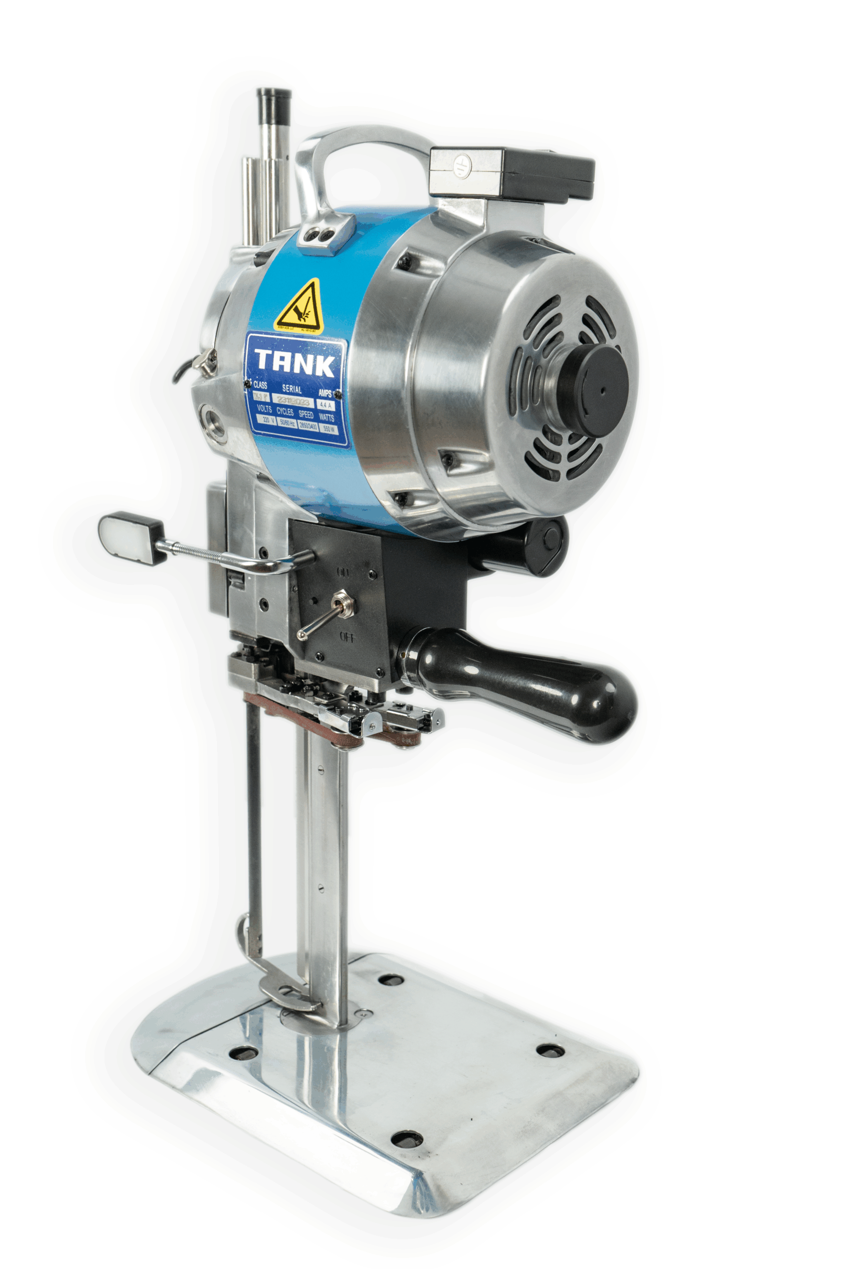 TK-3 de 8´ 550W <br> Máquina de cortar tela recta, corte vertical.